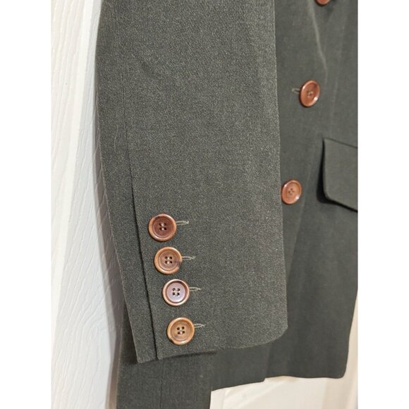 Balenciaga Paris Khaki Double Breasted Blazer Jacket Vintage 40 Hourglass Wool - Picture 6 of 13